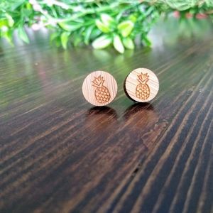 Etched Wooden Earrings